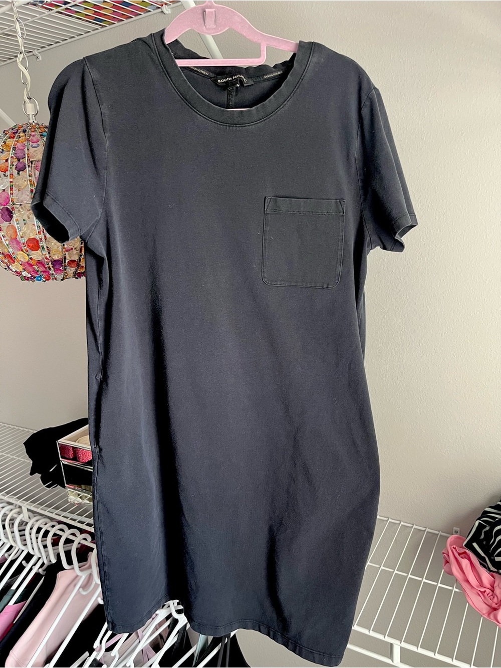 Banana Republic Black Pocket T-Shirt Dress